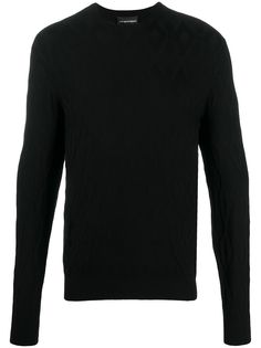 Emporio Armani джемпер с узором и окантовкой в рубчик