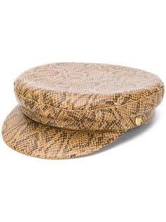 Manokhi snakeskin-print Greek Fisherman hat