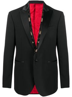 Versace пиджак с атласными лацканами и бисером