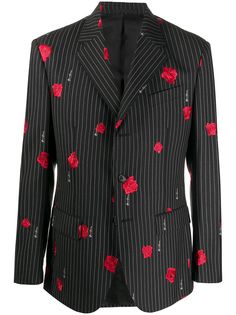 Versace пиджак с вышивкой GV Signature