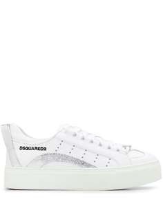 Dsquared2 кроссовки на шнуровке с эффектом металлик