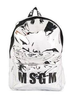 Msgm Kids рюкзак с логотипом и эффектом металлик