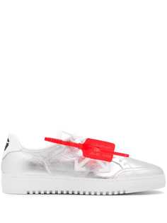 Off-White кеды на вулканизированной подошве с эффектом металлик