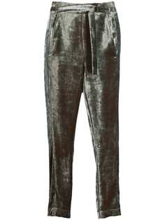 Ann Demeulemeester укороченные бархатные брюки