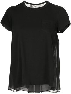 Sacai футболка с кружевной вышивкой