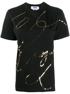 MSGM декорированная футболка с короткими рукавами