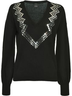 Pinko джемпер с пайетками и V-образным вырезом