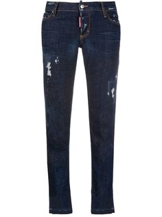Dsquared2 укороченные джинсы с эффектом потертости