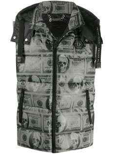 Philipp Plein дутый жилет с декором Skull