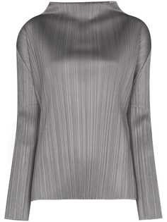 Pleats Please Issey Miyake топ с длинными рукавами и высоким воротником