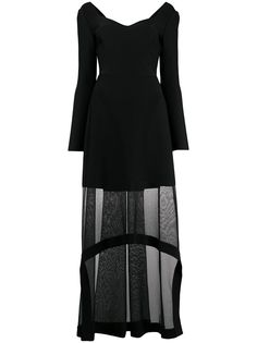 Alexander McQueen платье с длинными рукавами и прозрачной вставкой