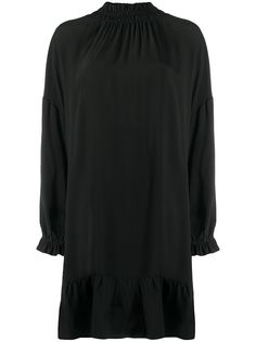 Semicouture платье с оборками и высоким воротником