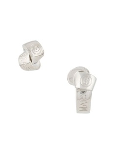 MM6 Maison Margiela engraved logo interlock-detail earrings