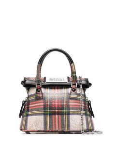 Maison Margiela multicoloured 5AC tartan leather micro bag