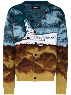 AMIRI Airplane intarsia knit cardigan