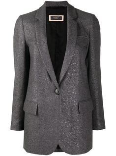 Peserico single-breasted metallic thread blazer