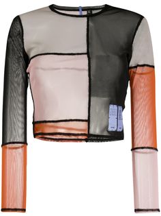 McQ Swallow топ в стиле колор-блок с длинными рукавами