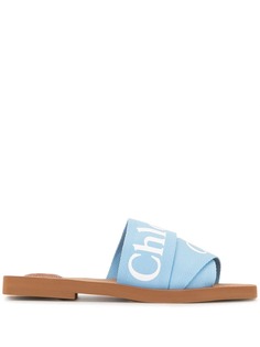 Chloé сандалии Woody с логотипом
