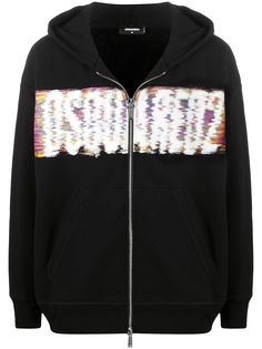 Dsquared2 interference logo print hoodie