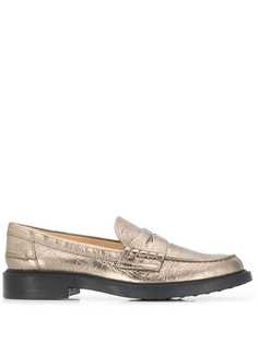 Tods metallic almond-toe loafers Tod`S