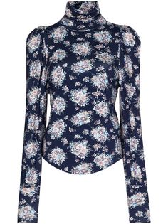 LoveShackFancy Vienna floral print roll neck top