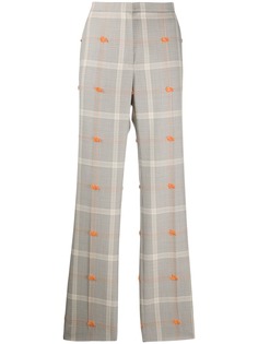 Nina Ricci брюки в клетку с бахромой