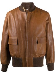 Gucci leather bomber jacket