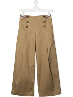 Burberry Kids TEEN Icon Stripe wide-leg trousers