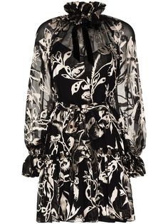 Zimmermann платье мини Ladybeetle с завязками на воротнике