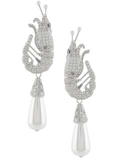 Shrimps rhinestone-embellished clip earrings