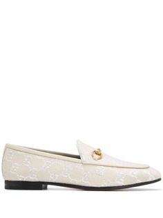 Gucci лоферы с монограммой и эффектом металлик