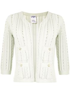 Chanel Pre-Owned открытый кардиган с фестонами
