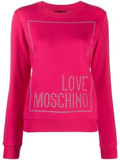 Love Moschino толстовка с логотипом и заклепками