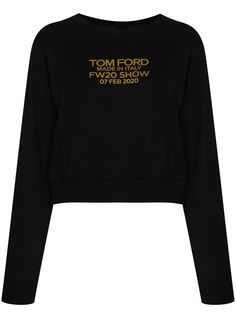 Tom Ford укороченная толстовка из джерси с логотипом