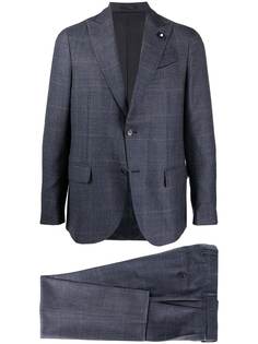 Lardini костюм в клетку с однобортным пиджаком