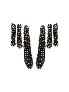 Alexander McQueen серьги Triple с кристаллами