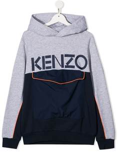 Kenzo Kids худи в стиле колор-блок с логотипом