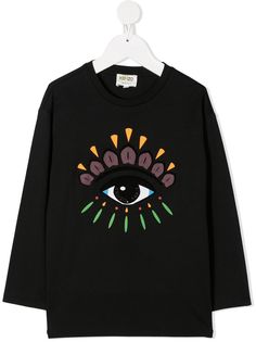 Kenzo Kids футболка с принтом и длинными рукавами