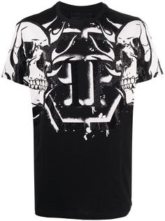 Philipp Plein футболка с круглым вырезом и принтом Skull