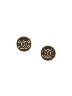 Chanel Pre-Owned серьги 1980-х годов с логотипом CC