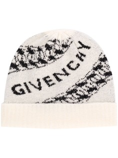 Givenchy шапка бини с логотипом вязки интарсия