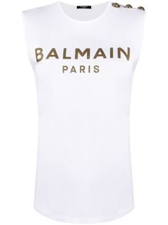 Balmain топ без рукавов с логотипом