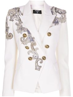 Balmain bead-embellished double-breasted blazer