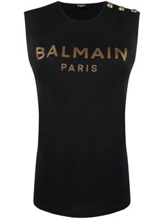 Balmain топ без рукавов с логотипом