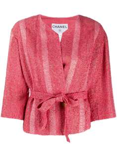Chanel Pre-Owned двубортный жакет с поясом