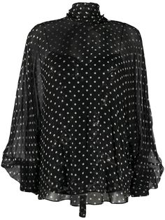 Valentino polka dot balloon sleeves blouse