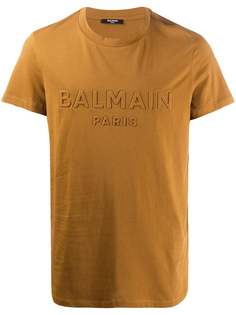 Balmain футболка с тисненым логотипом