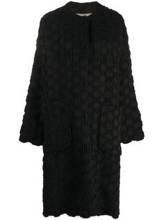 Uma Wang polka dot knit cocoon coat