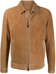 Corneliani zipped shearling jacket