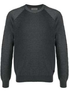 Corneliani panelled cable-knit jumper